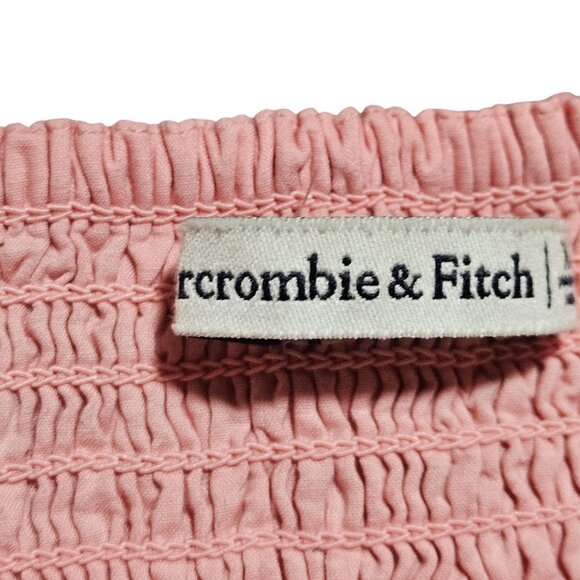 Powder Pink Puff Sleeve Square Neck Dress XL Smocked Back Cotton - Picture 9 of 15